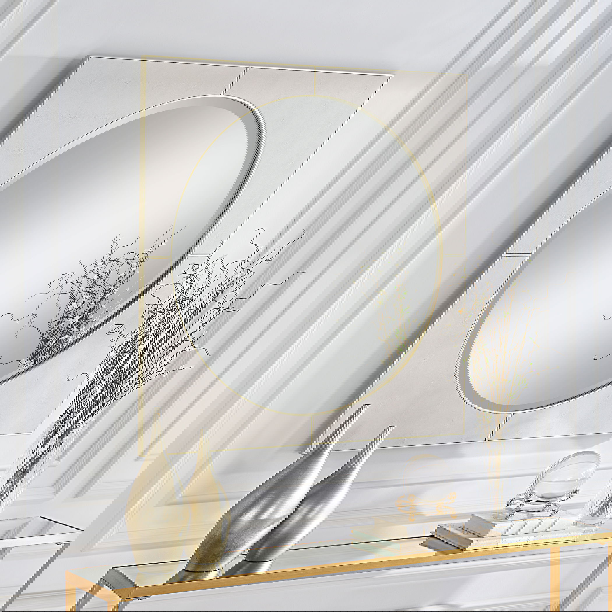 Cyprus White Square Mirror, by Uttermost, 40" width x 40" height x 1" depth View 7