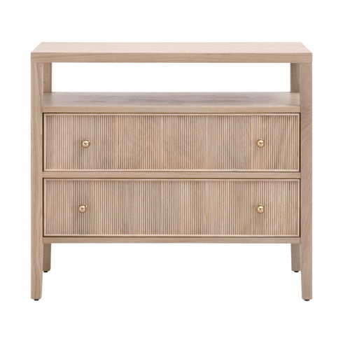 Highland Open Shelf 2-Drawer Nightstand