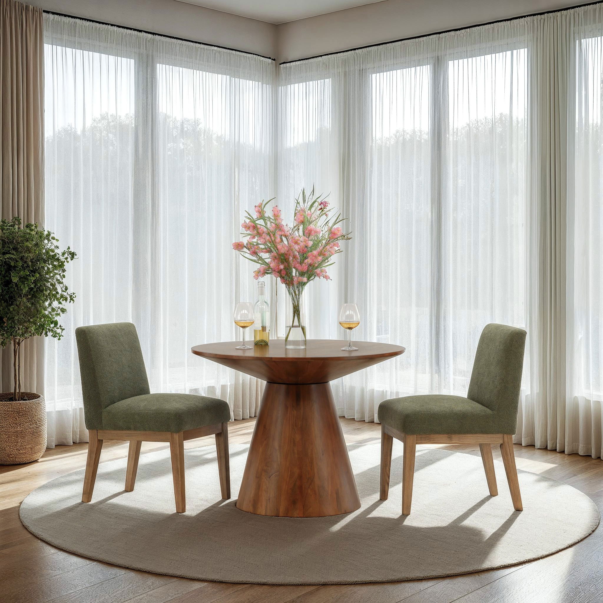 Carrera Dining Table 52', by Dovetail, 52" width x 30" height x 52" diameter x 52" depth View 4