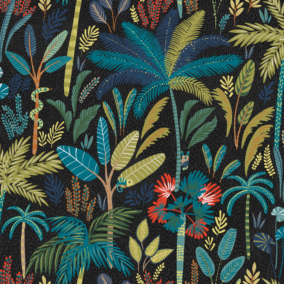 Tropical Eden Blue Peel & Stick Wallpaper, by York Wall, 18'10.8" length x 1'6" width x 0.02" depth