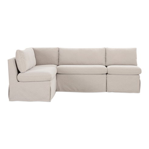 Fable Slipcover Dining Banquette L-shape Beige 96in