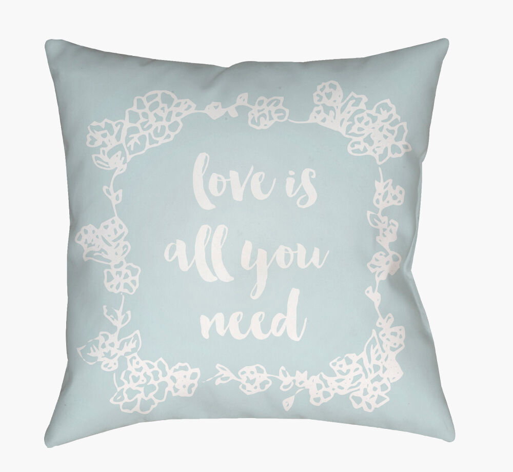 Love All You Need Accent Pillow, Decorative Pillow by Surya, 18" length x 18" width