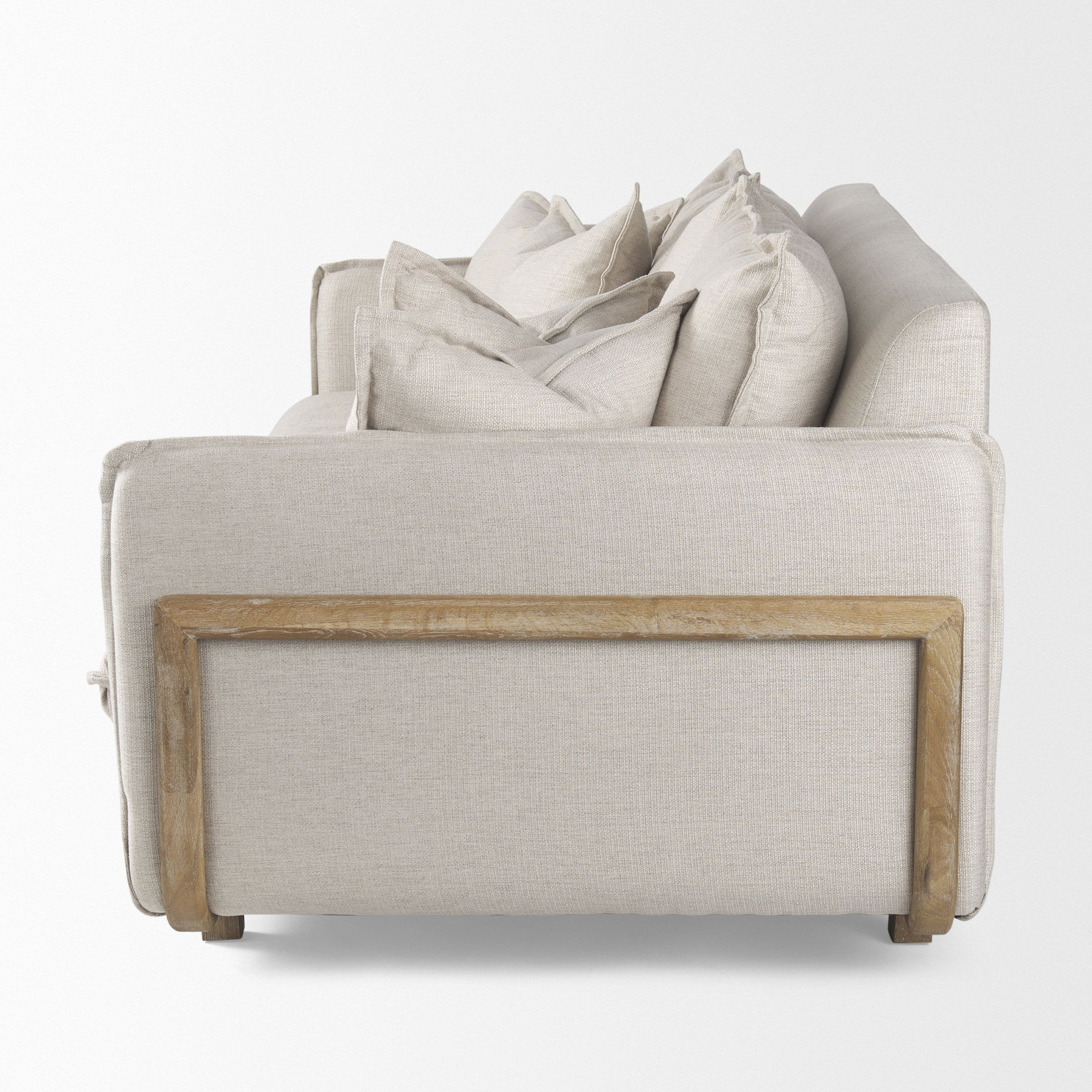 Roy I 84' Beige Upholstered Three Seater Sofa large image 