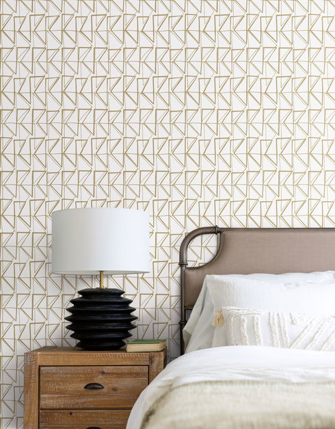 Love Triangles Gold Metallic Peel & Stick Wallpaper
