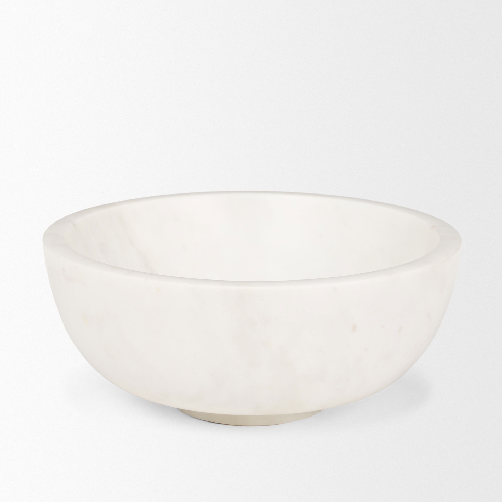 Katora Large Premium Solid White Marble Bowl, Decorative Bowl by Mercana, 9.5" length x 9.5" width x 4" height View 3