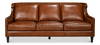 Philipe Distilled Leather Sofa Brown, by Sarreid, 7' width x 3' height thumbnail 2