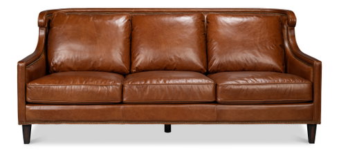 Philipe Distilled Leather Sofa Brown