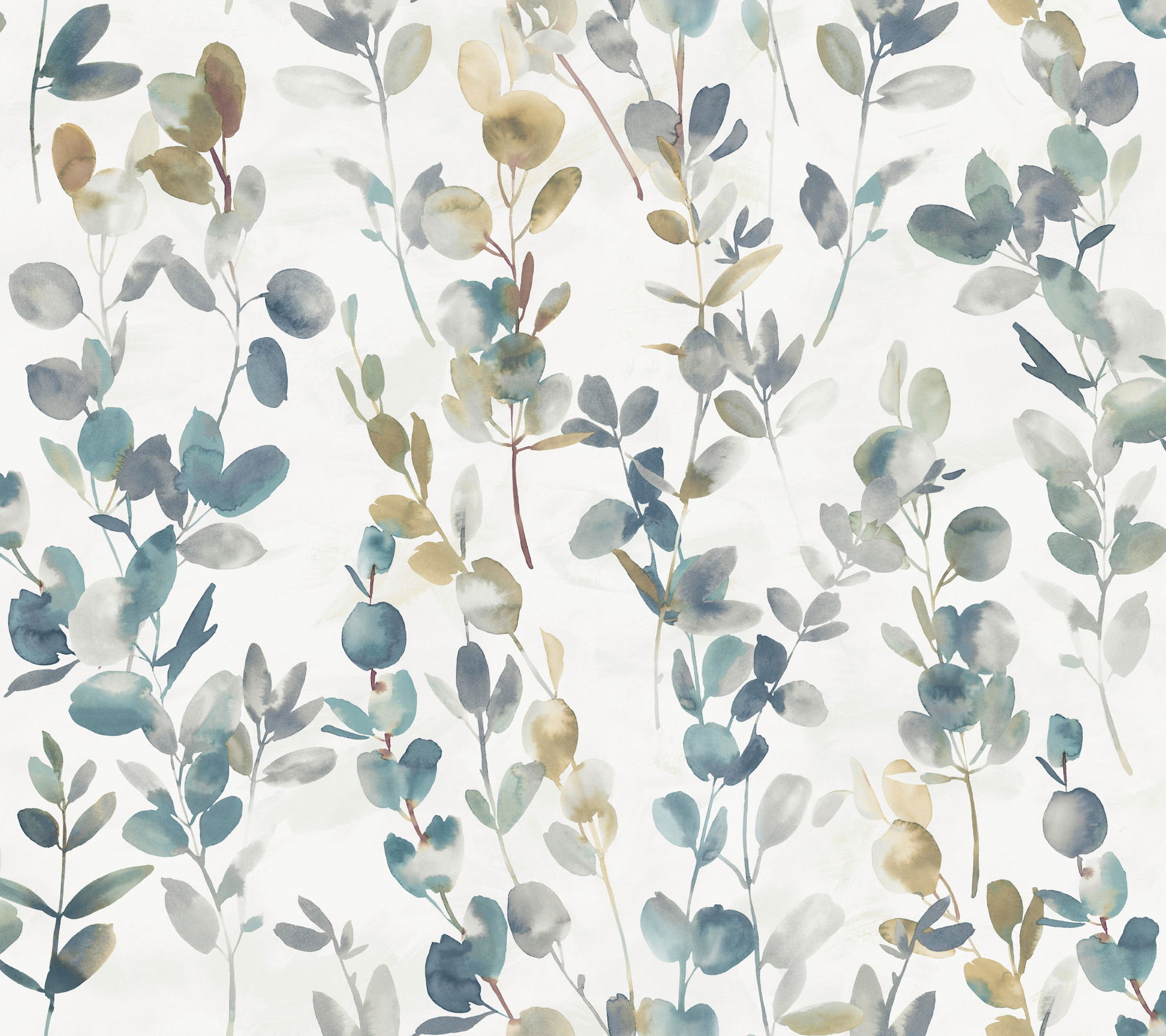 Joyful Eucalyptus Navy Peel & Stick Wallpaper large image 