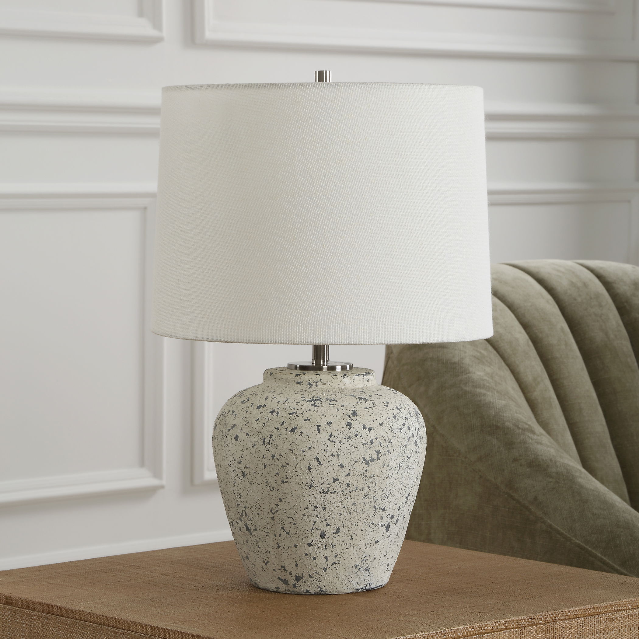 Rupture Aged Ivory Table Lamp large image 