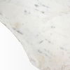 Pinera II 19L x 19W White Marble with Triangluar Gold Iron Base Accent Table thumbnail 4