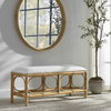 Laguna White Fabric Rattan Bench, Benche by Uttermost, 48" width x 20.5" height x 16" depth thumbnail 2