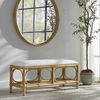 Laguna White Fabric Rattan Bench 1 Laguna White Fabric Rattan Bench thumbnail 1