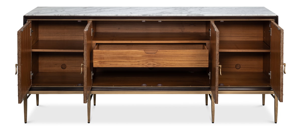 Palisade Shagreen Credenza, by Sarreid, 1'7" length x 6'8" width x 2'10" height View 9