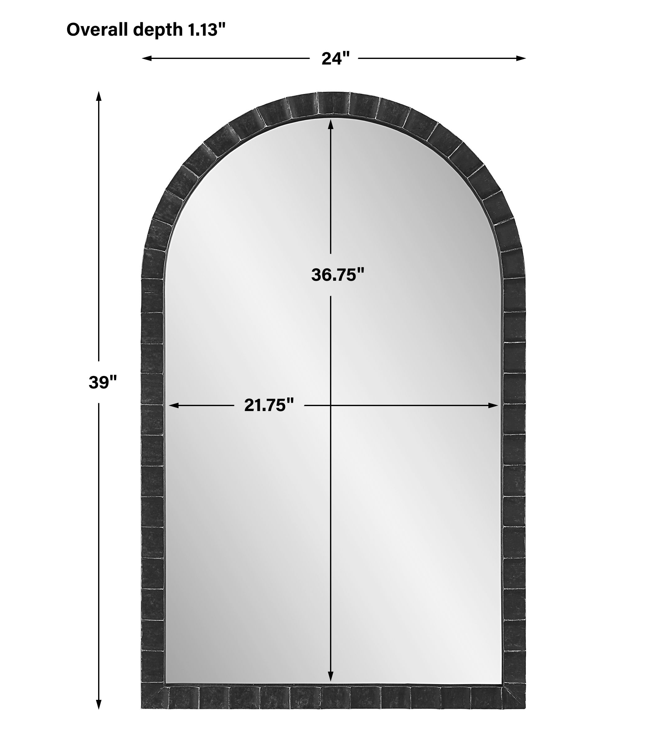 Dandridge Black Arch Mirror large image 