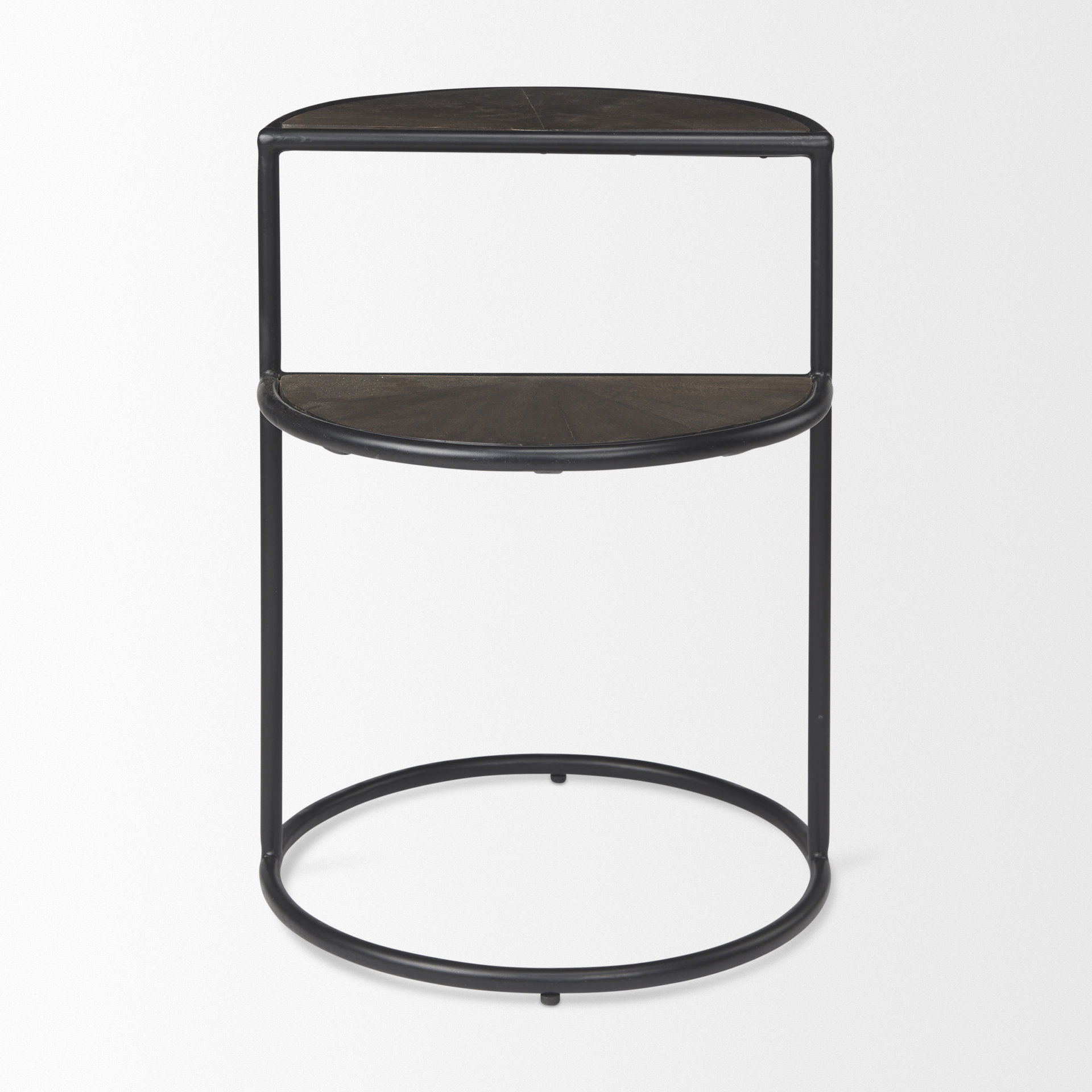 Arlo 20.5L x 20.5W x 24.4H Brown Wood with Black Metal End Table, Side & End Table by Mercana, 18.75" length x 18.75" width x 24.41" height View 3