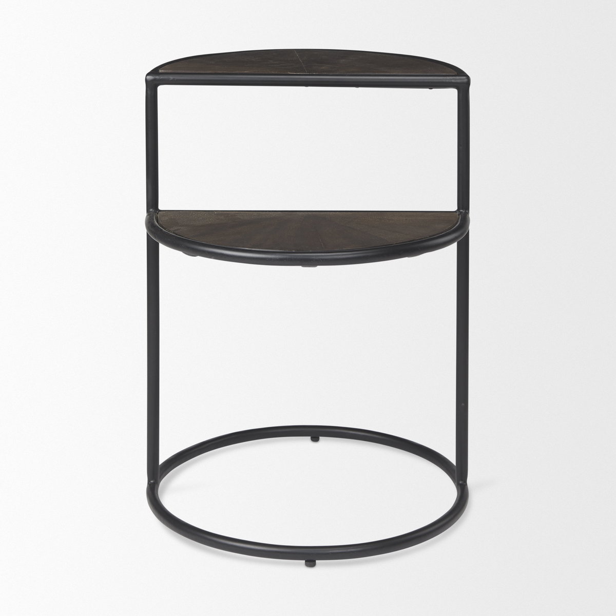Arlo 20.5L x 20.5W x 24.4H Brown Wood with Black Metal End Table, Side & End Table by Mercana, 18.75" length x 18.75" width x 24.41" height View 3