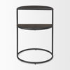 Arlo 20.5L x 20.5W x 24.4H Brown Wood with Black Metal End Table, Side & End Table by Mercana, 18.75" length x 18.75" width x 24.41" height thumbnail 3