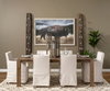 Elbert Solid Back Dining Side Chair | Cream Fabric with Brown Wood, Dining Chair by Mercana, 23.5" length x 22" width x 35.25" height thumbnail 2