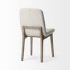 David Solid Back Dining Side Chair | Tuffed Cream Fabric with Brown Wood, Dining Chair by Mercana, 18.5" length x 26" width x 34.5" height thumbnail 9