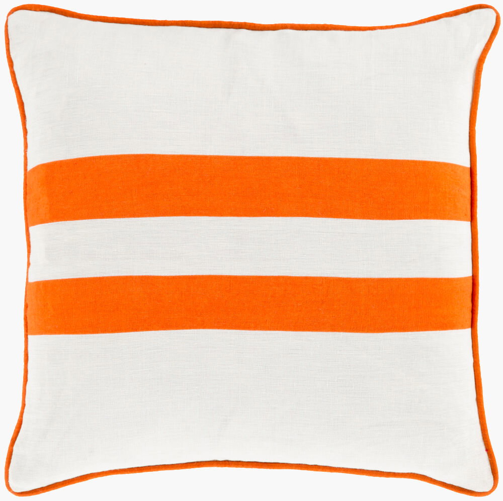Linen Stripe Accent Pillow Poly, Decorative Pillow by Surya, 20" length x 20" width