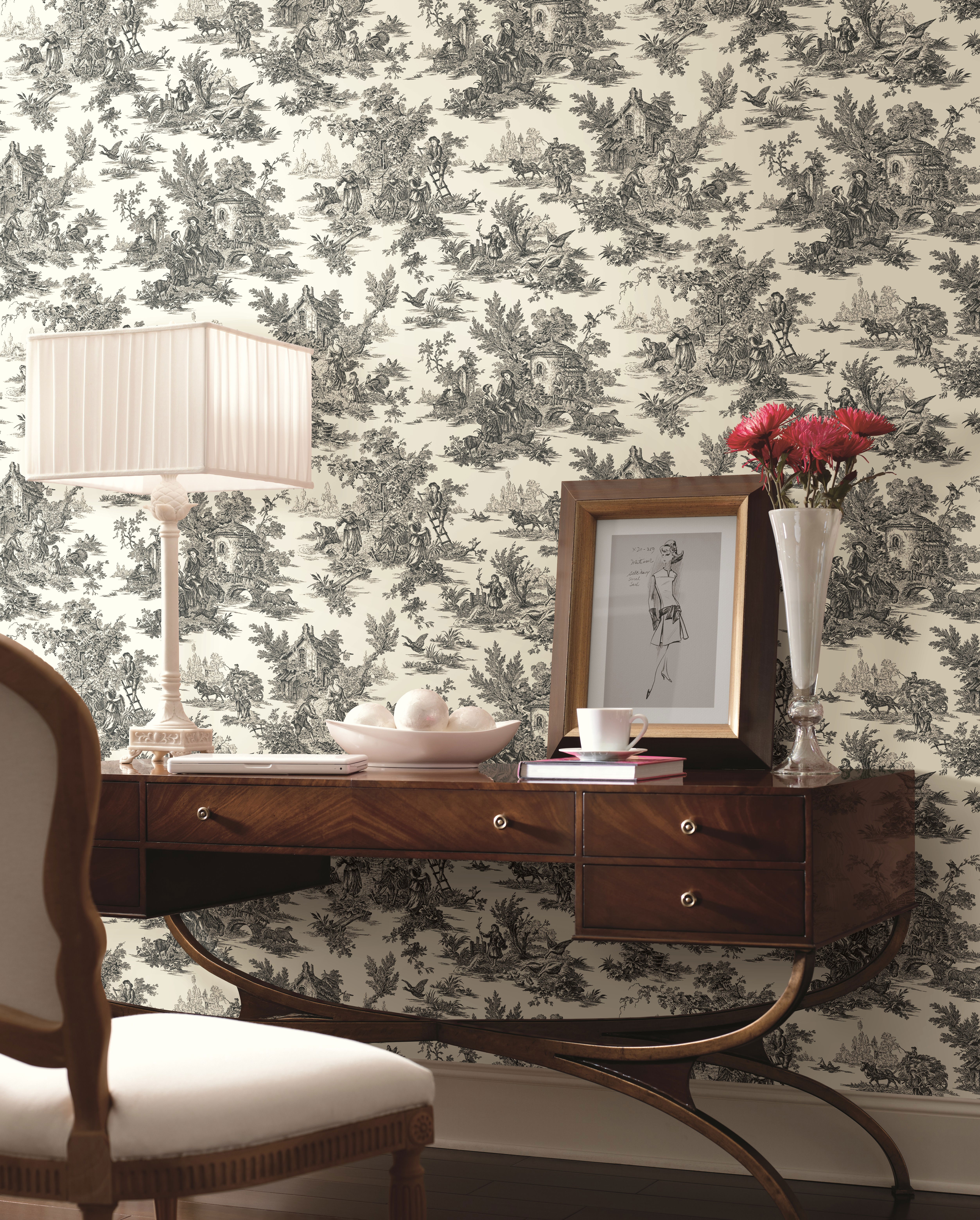 Campagne Toile Black & White Wallpaper Campagne Toile Black & White Wallpaper large image