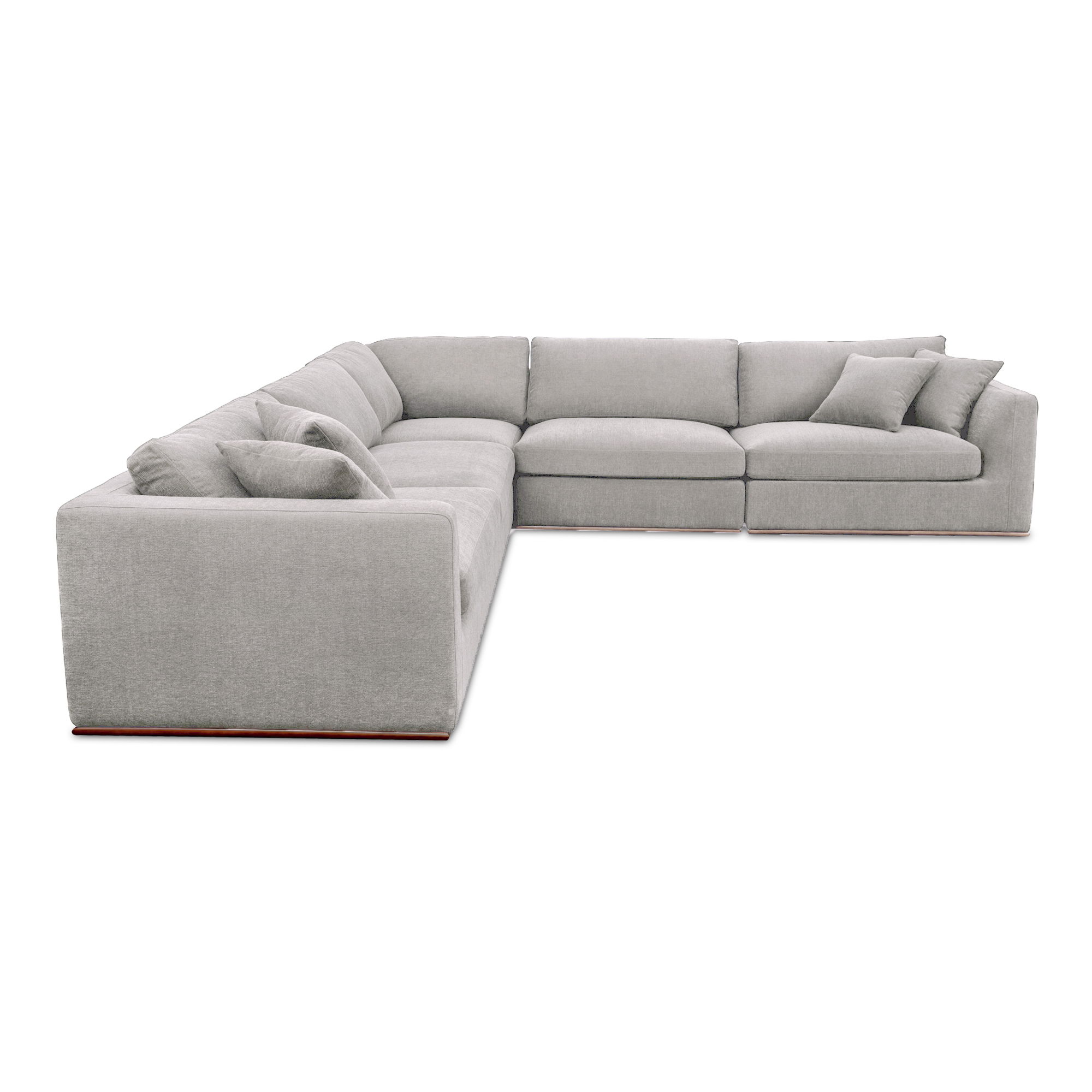 Rue Classic L Modular Sectional Flecked Grey, Sectional Sofa by Moe's Home, 136.2" width x 23.6" height x 136.2" depth View 2