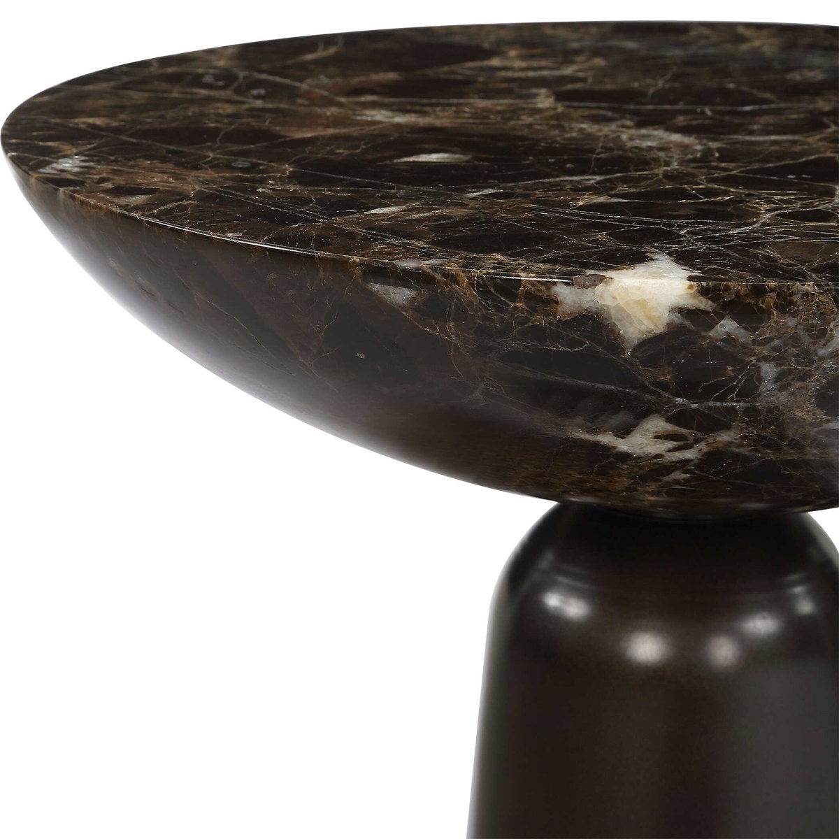 Hastings Brown Marble Accent Table, Side & End Table by Uttermost, 11" width x 22" height x 11" depth View 6