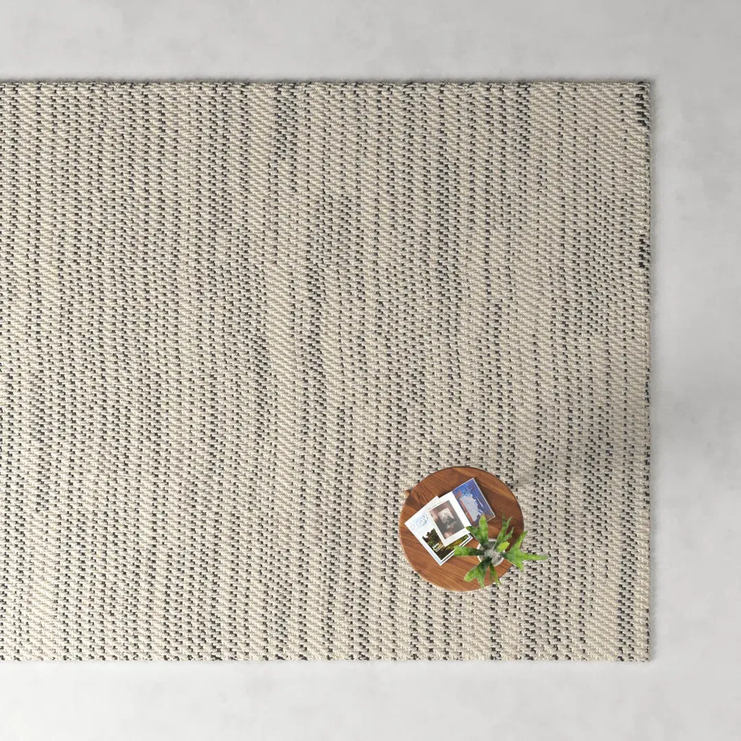 Handmade Jute White/Black Area Rug large image 