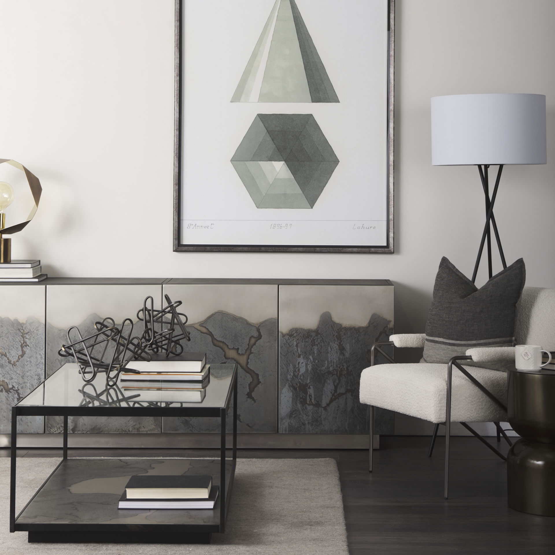 Roxdale  Acid Wash Metal Sideboard large image 