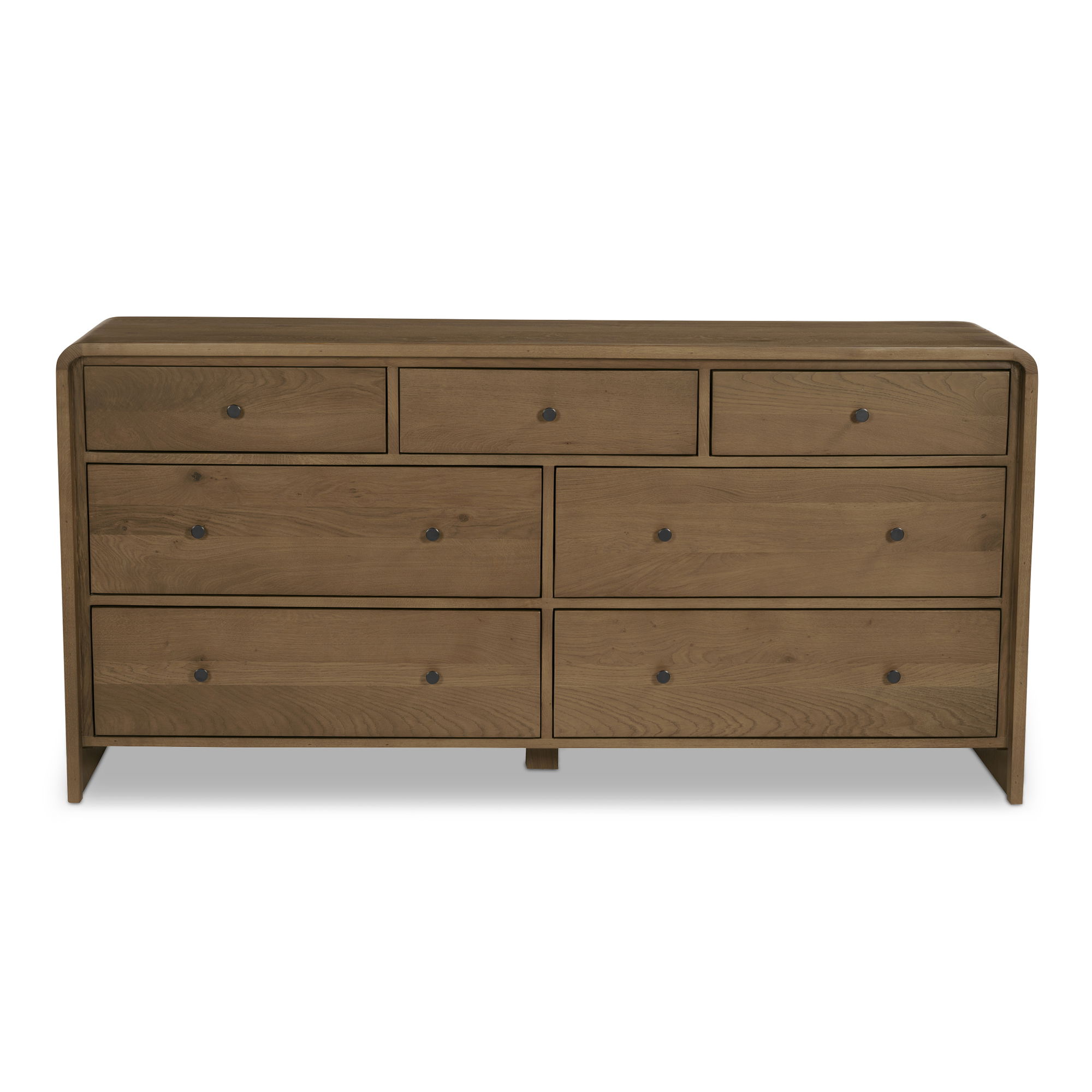 Riley 7 Drawer Dresser Oak, by Moe's Home, 70" width x 34" height x 19" depth View 1