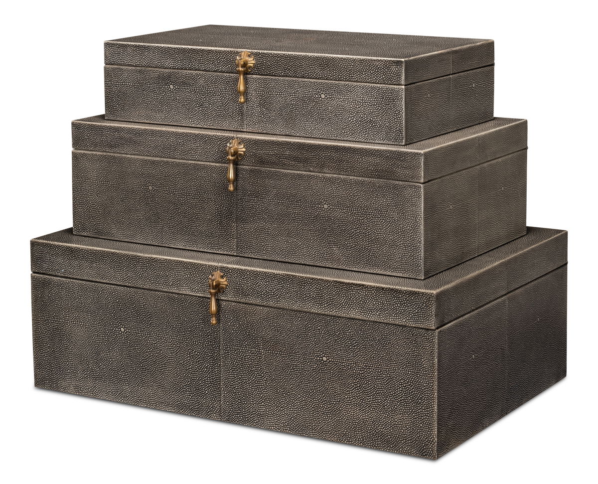 Cosmos Nesting Boxes  Set Of Three, by Sarreid, 1'4" length x 2' width x 8" height View 1