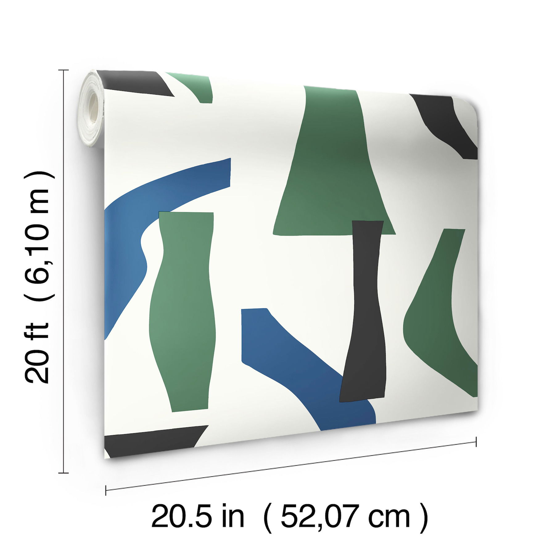 Modernist Green & Blue Peel & Stick Wallpaper large image 