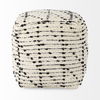 Aarohi  Cream/Black Cotton Patterned Pouf, Ottoman by Mercana, 16" length x 16" width x 16" height thumbnail 5