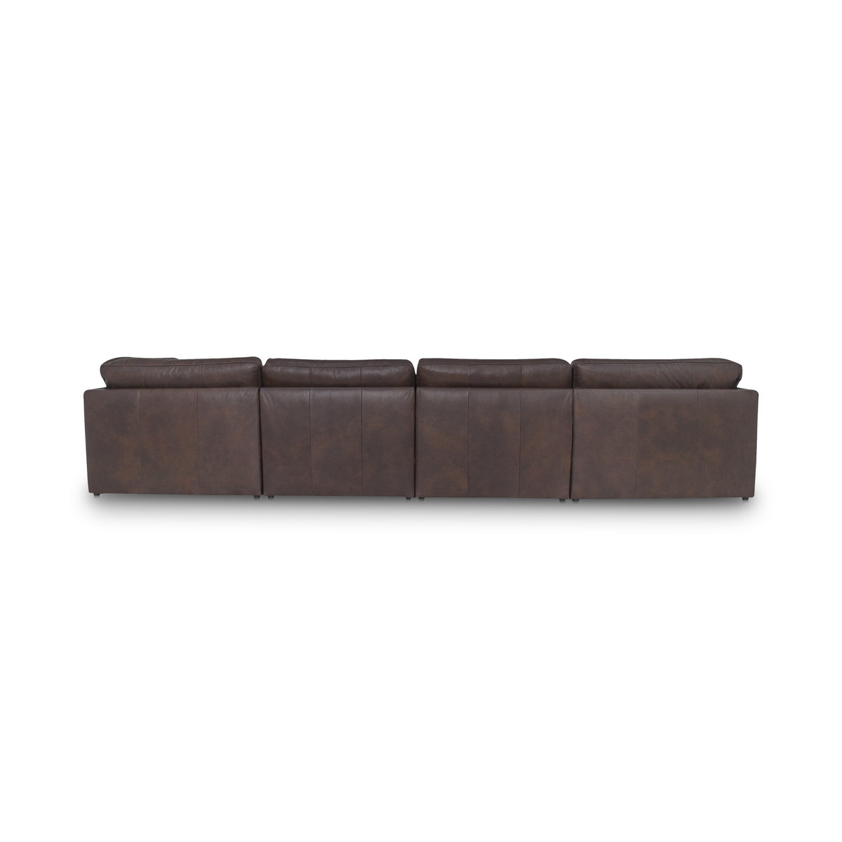 Thurlow U Shaped Modular Armless Sectional   espresso Brown Leather, Sectional Sofa by Moe's Home, 165.4" width x 33" height x 82.7" depth View 4