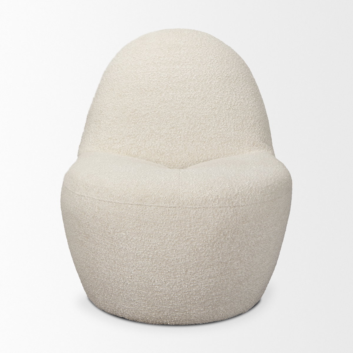 Beverly Cream Boucle Accent Chair, by Mercana, 26.38" length x 32.68" width x 31.5" height View 4