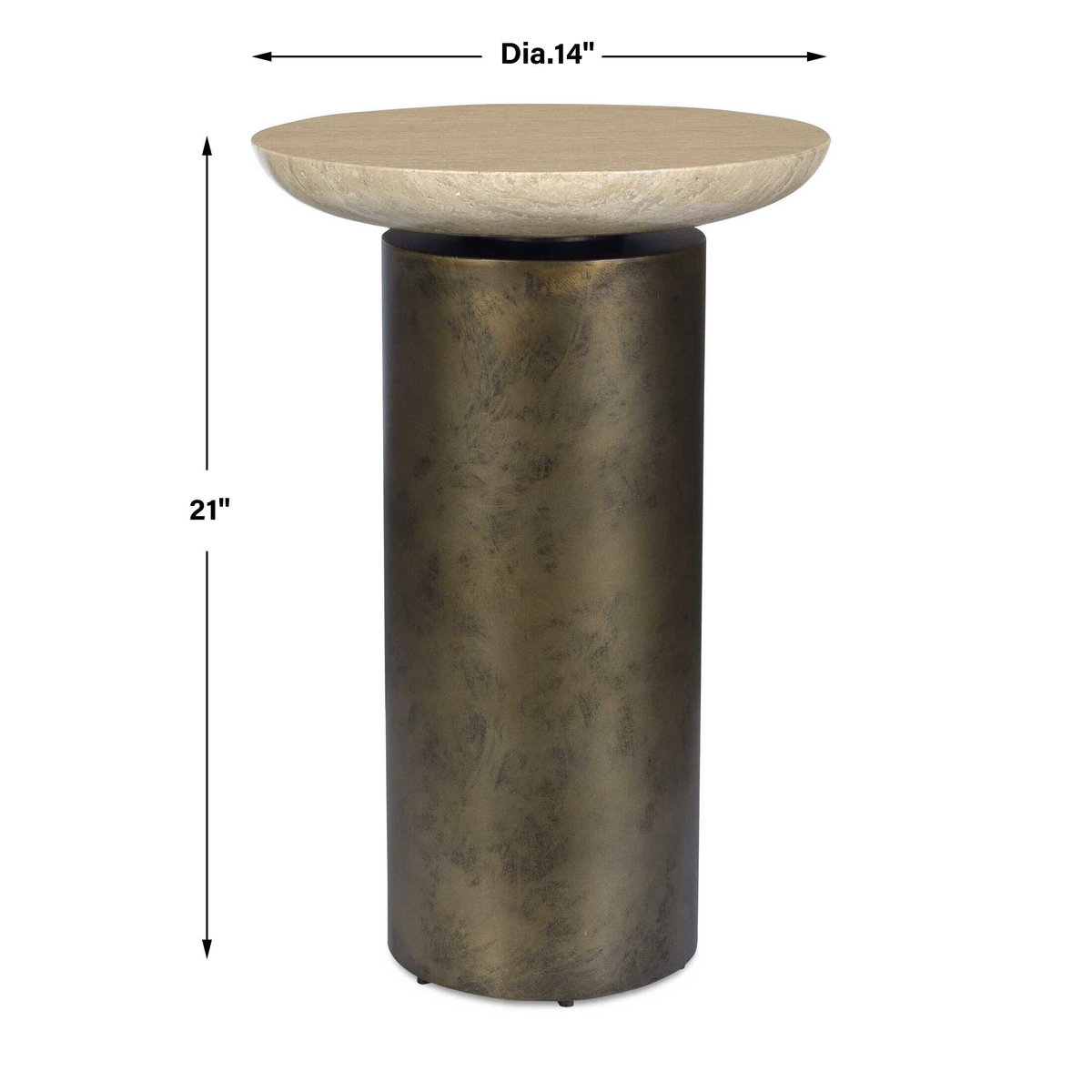 Oslo Brass Outdoor Accent Table, Outdoor Table by Uttermost, 1'2" width x 1'9" height x 1'2" depth View 3