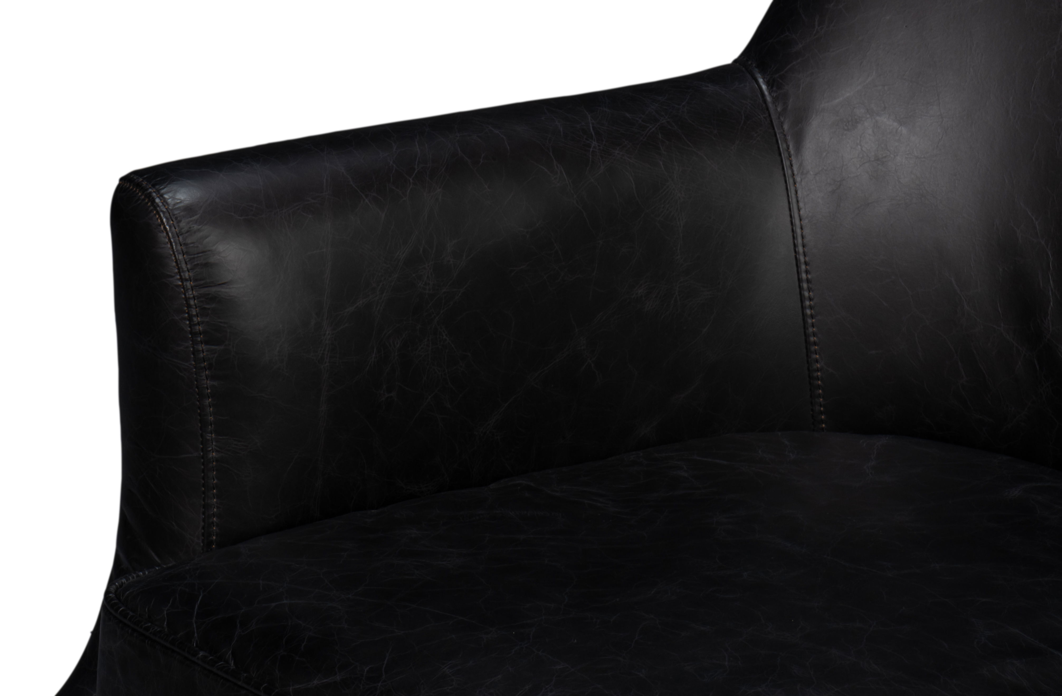 Royalton Distilled Leather Chair,Blk large image 