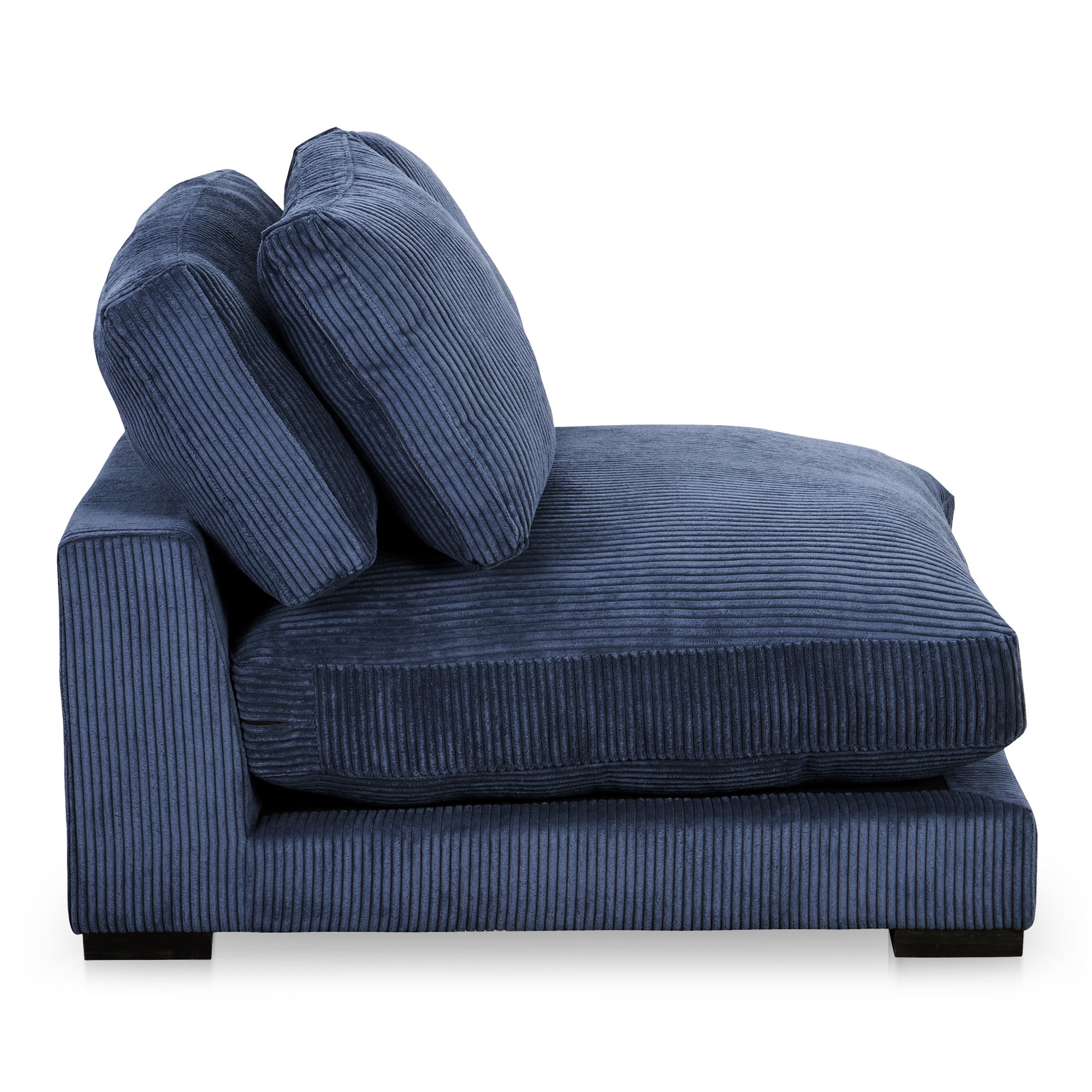 Plunge Slipper Chair Navy, Accent Chair by Moe's Home, 41.5" width x 33" height x 46" depth View 3