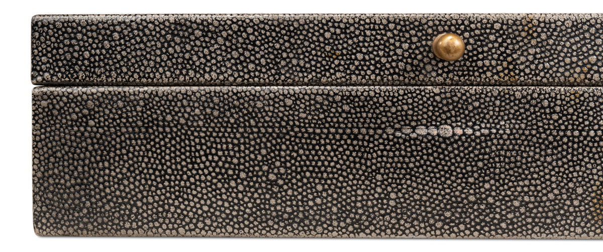 Gatsburg  Shagreen Box  Ant.Grey S/2, by Sarreid, 6" length x 1' width x 3" height View 8