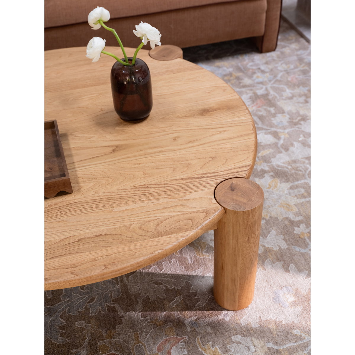 Jack Coffee Table Brushed Natural Oak, by Moe's Home, 43.3" width x 15.7" height x 43.3" depth View 5