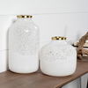 Pearl Short White Gold Rim Glass Vase thumbnail 3