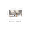 Inou Elements Modular Two-seater Sofa, Outdoor Furniture by Crescent Garden, 4'7.8" width x 2'2.4" height x 2'3.8" depth thumbnail 3