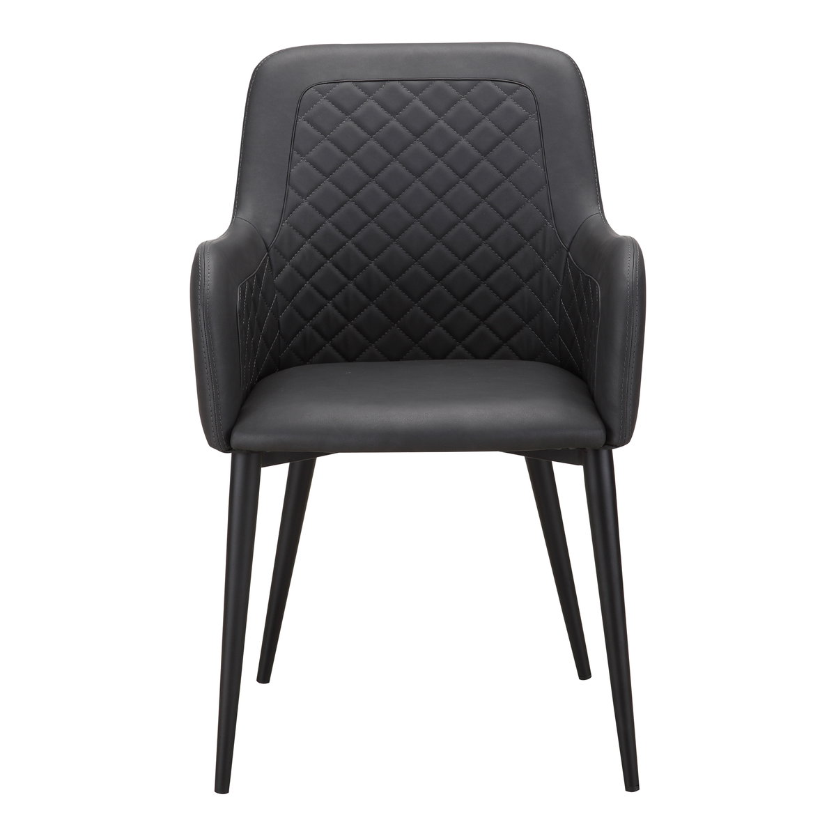 Cantata Dining Chair Slate Vegan Leather - Set Of Two, by Moe's Home, 22" width x 34.6" height x 23" depth View 3