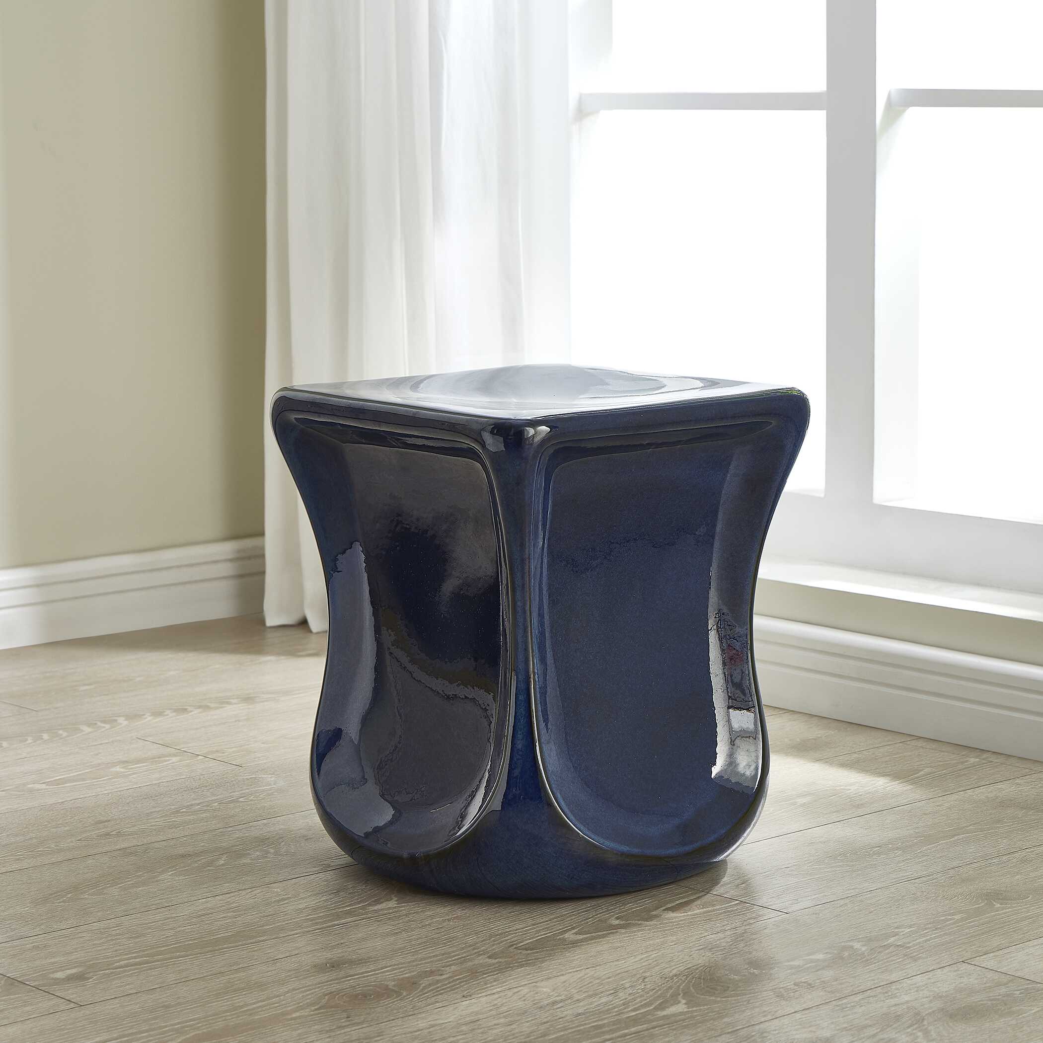 Kaz Deep Blue Garden Stool large image 