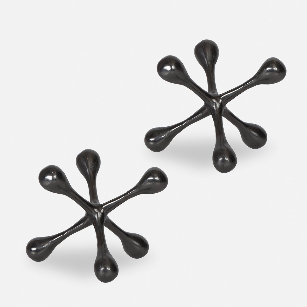 Harlan Black Nickel Objects Set/2, Figurines & Statue by Uttermost, 6.5" width x 5.5" height x 6.5" depth View 1