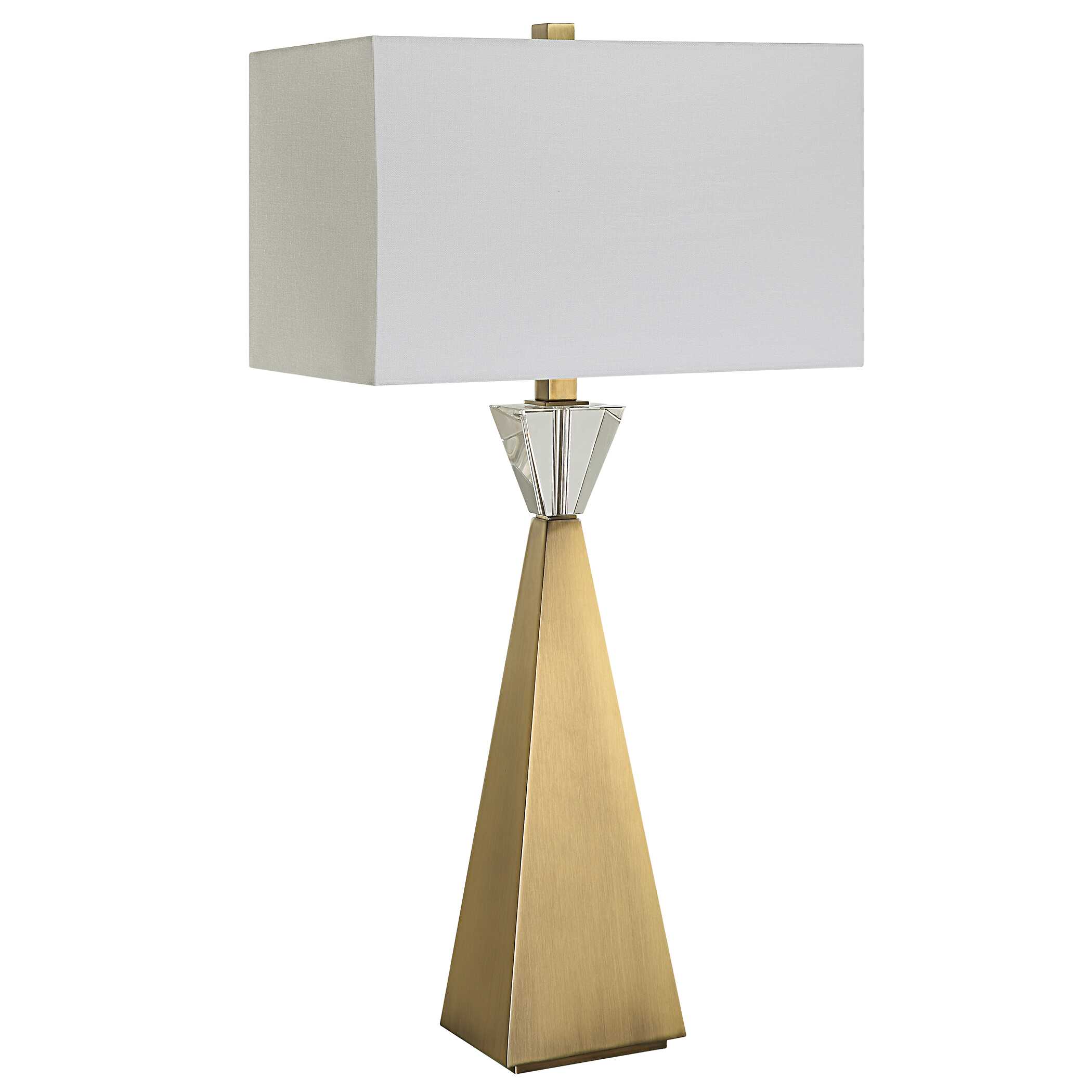 Arete Modern Brass Table Lamp, by Uttermost, 16" width x 31.75" height x 10" depth View 5