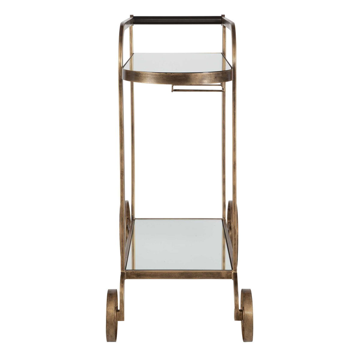 Carrinho Antique Brass Bar Cart, Bar Carts & Cabinet by Uttermost, 38.25" width x 36.25" height x 16.25" depth View 6