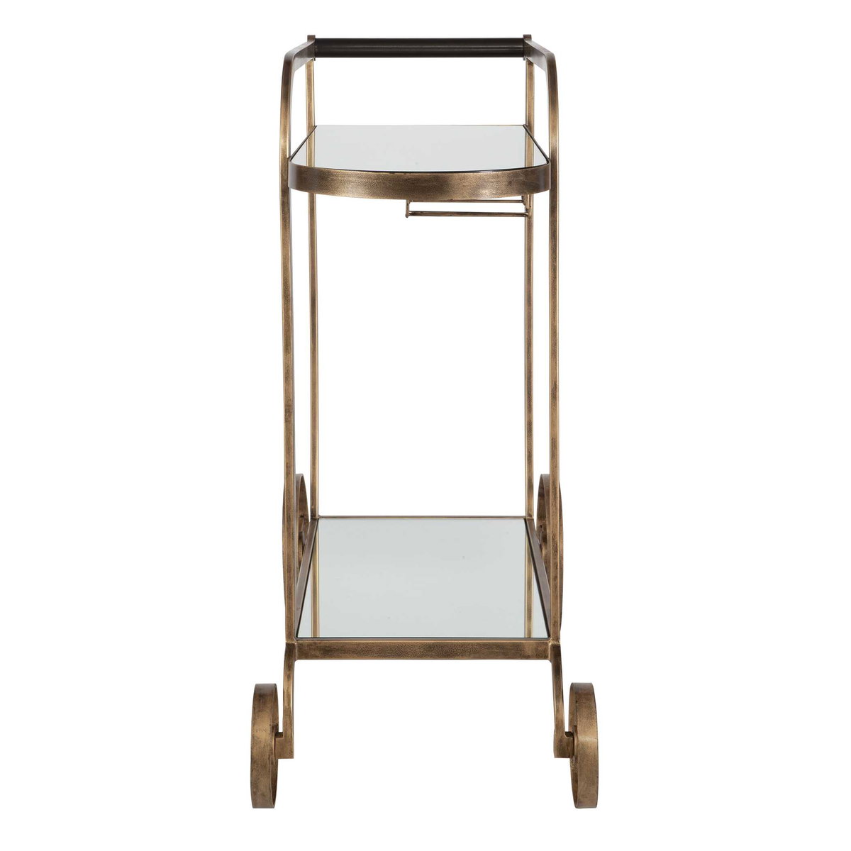 Carrinho Antique Brass Bar Cart, Bar Carts & Cabinet by Uttermost, 38.25" width x 36.25" height x 16.25" depth View 6