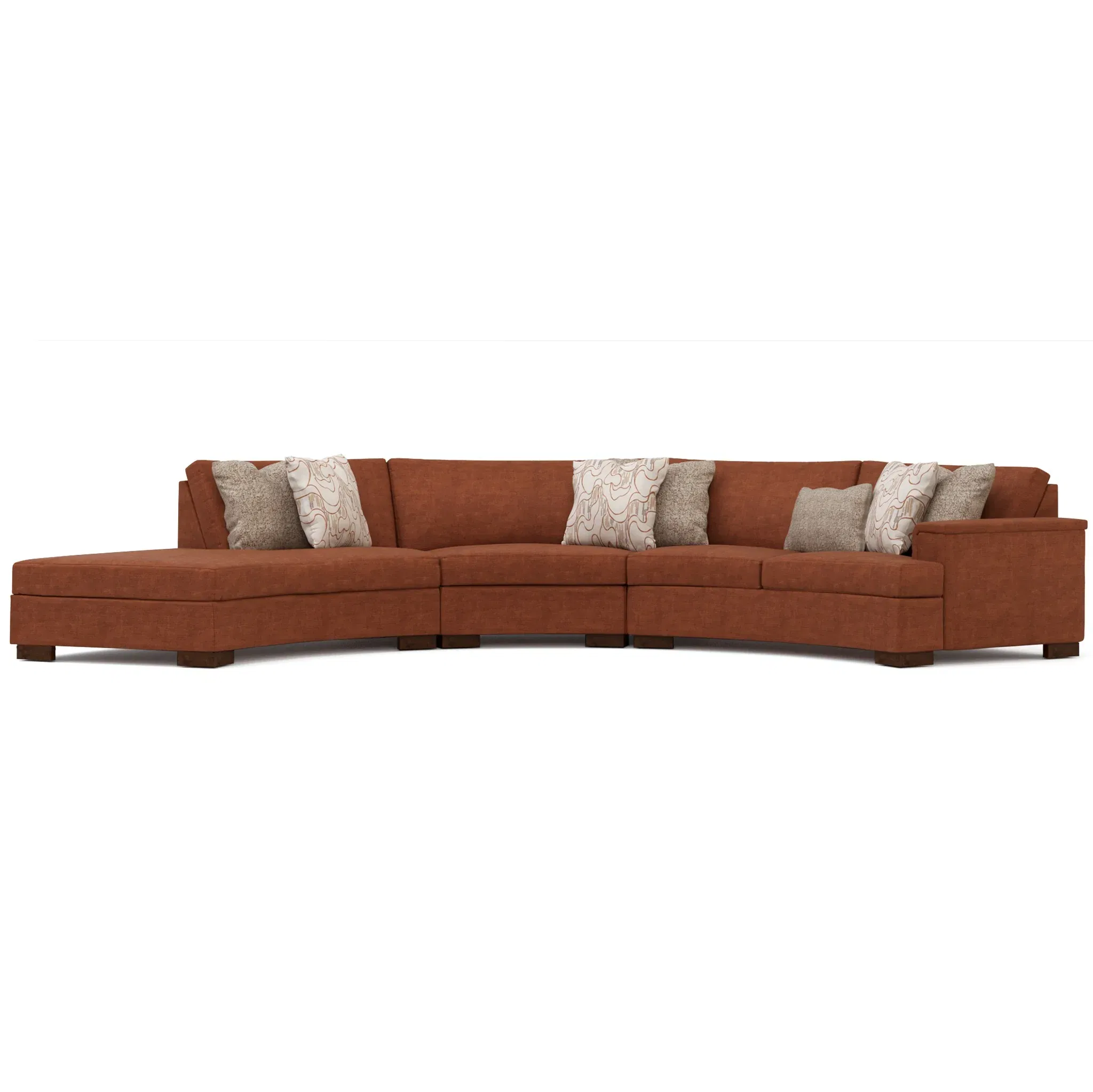Hayward RF Curved Sofa, Sectional Sofa by Stickley, 185.5" width x 35" height x 76" depth