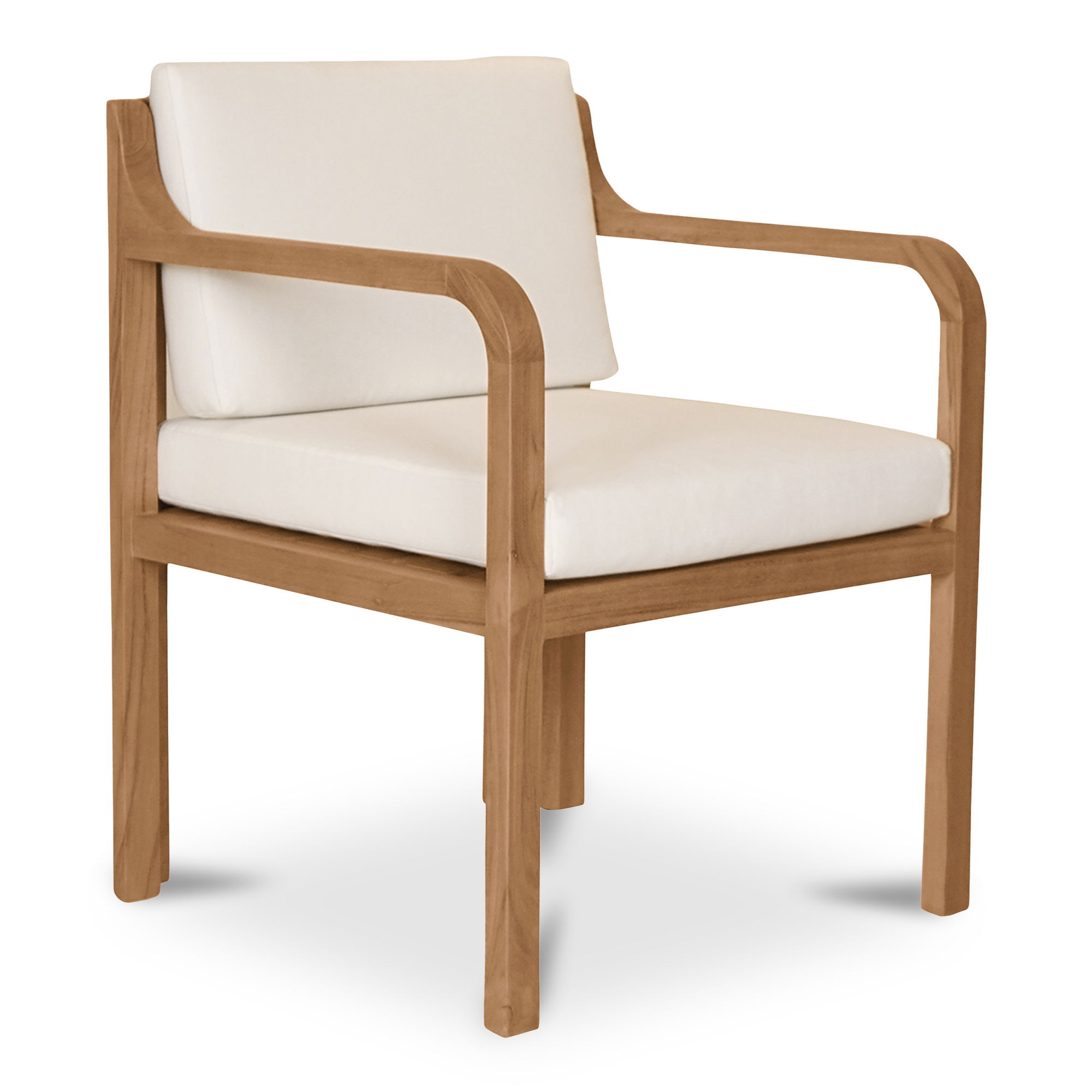 Nellie Outdoor Dining Chair White, by Moe's Home, 23.58" width x 30.71" height x 24.41" depth View 2